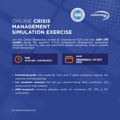 Crisis Management Masterclasses & Simulations – International SOS ...